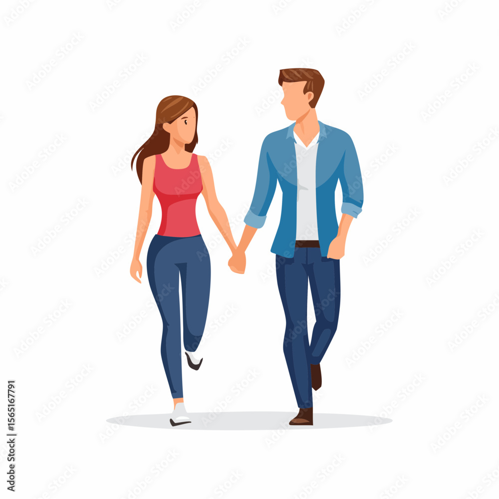 Fototapeta premium vector illustration of a couple flat