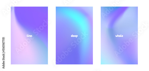 Violet blue sea set. Summer season pastel colored vertical vector banner. Blurred sky or sea gradient background. Simple soft light backdrop. Gradient stories design template for poster, social post