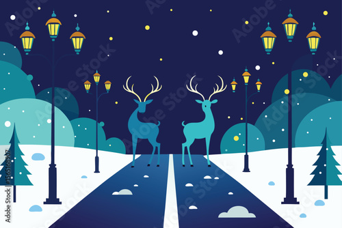 winter landscape with snow