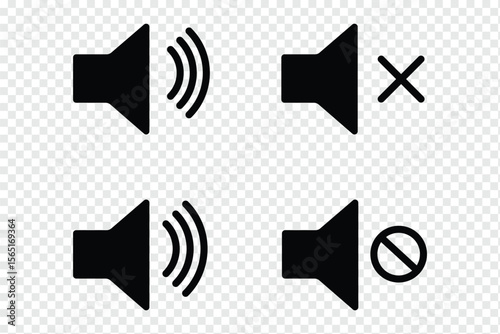 No sound mute speaker volume off audio silence icon. Mute sound icon vector set.  speaker icon set. noise icons symbol. sound level. silent signs. Volume symbol eps 10