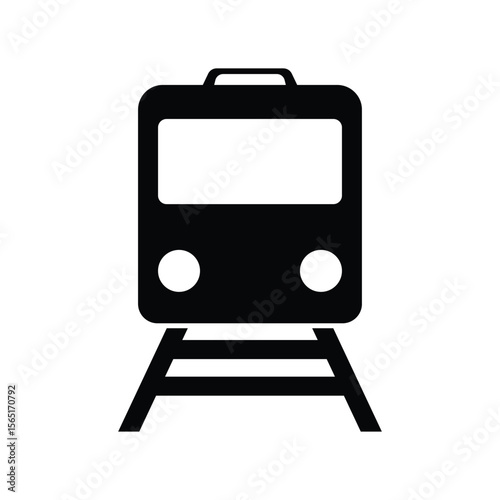 metro train station icon vector design concept silhouette style