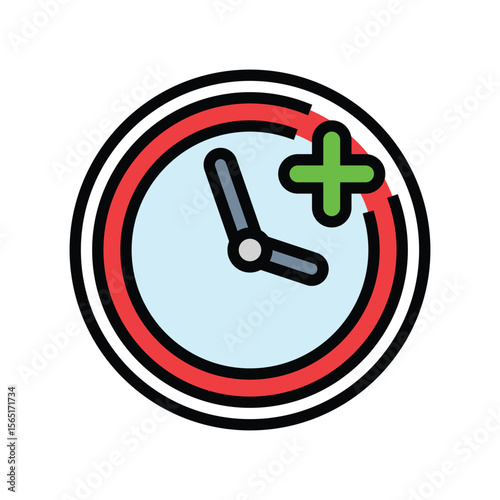 time saving color icon vector illustration