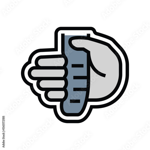 ergonomic handle color icon vector illustration