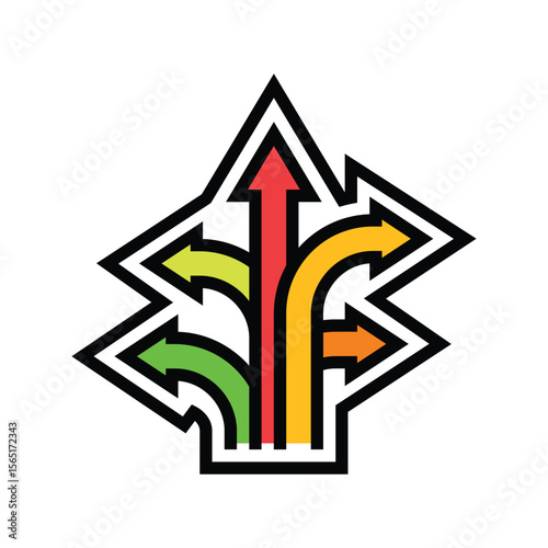 flexible positioning color icon vector illustration