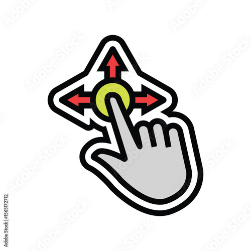 one touch operation color icon vector illustration