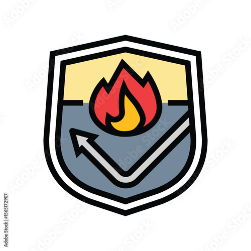 flame retardant color icon vector illustration