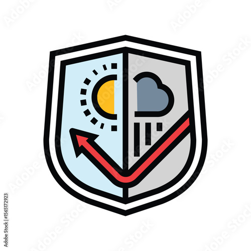 weatherproof color icon vector illustration