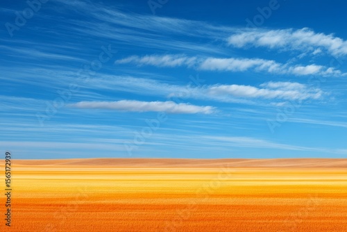 The background of a land road on a hill with green and yellow dry grass and a blue sky with clouds in Baikal, Russia, serves as a picturesque backdrop with empty copy space for an inscription, devoid