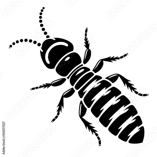 Black and White Vector of a Termite Silhouette