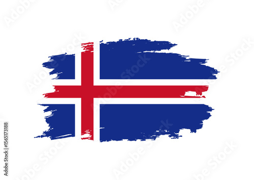 islandia flag with grunge style