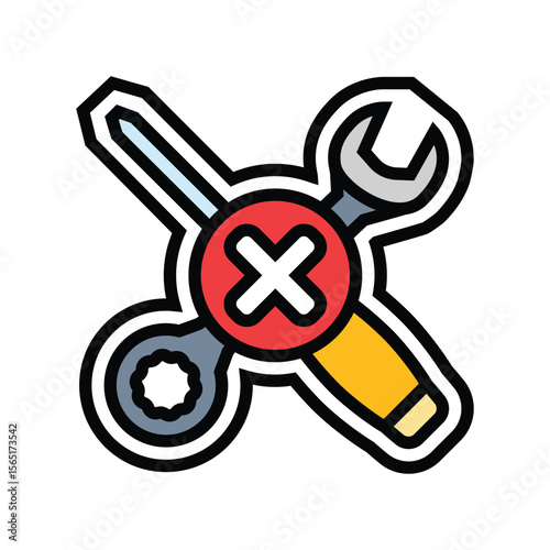 no assembly needed color icon vector illustration