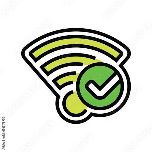 wi fi connected color icon vector illustration