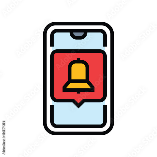 smart notifications color icon vector illustration