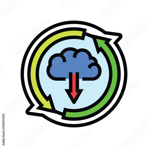 over air updates color icon vector illustration