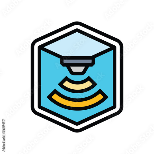 built sensor color icon vector illustration