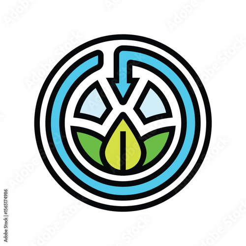 certified organic color icon vector illustration