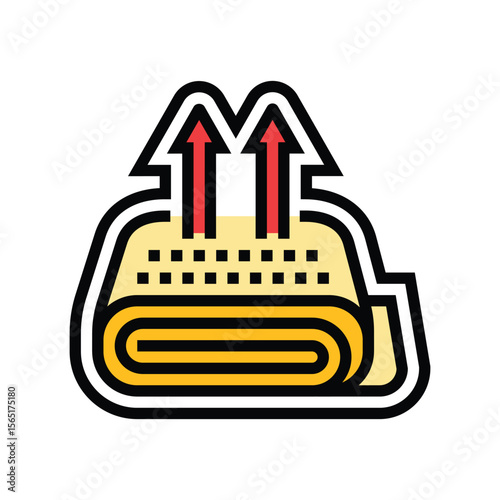breathable fabric color icon vector illustration