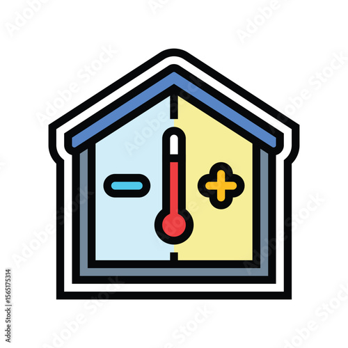 heat insulated color icon vector illustration