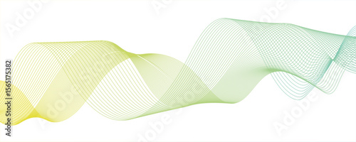 Abstract glowing Modern wave with Dynamic flowing lines. Futuristic technology and sound wave lines.Clean white background, with wave line with sense of motion and fluidity.