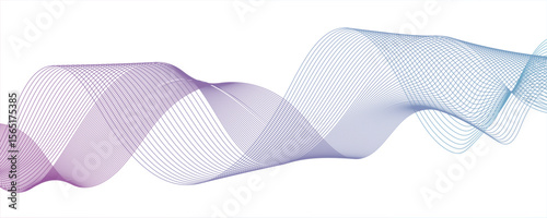 Abstract glowing Modern wave with Dynamic flowing lines. Futuristic technology and sound wave lines.Clean white background, with wave line with sense of motion and fluidity.