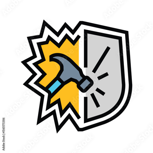 shockproof color icon vector illustration