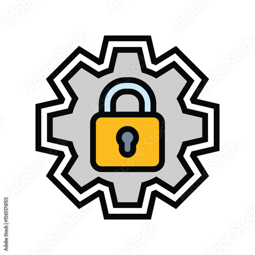 anti theft feature color icon vector illustration