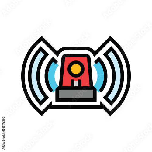 built alarm color icon vector illustration