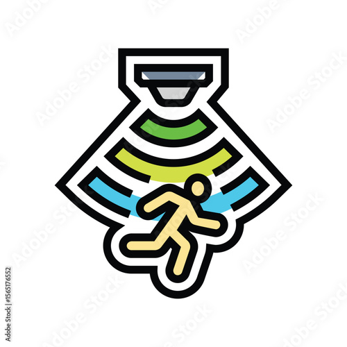 motion activated color icon vector illustration