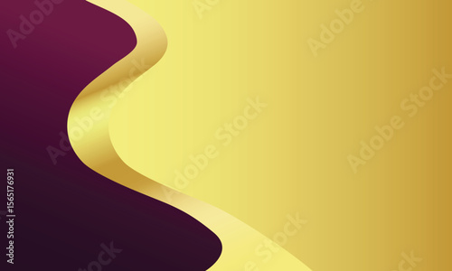 Abstract purple and gold background with a dynamic wave design