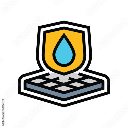 weatherproof color icon vector illustration