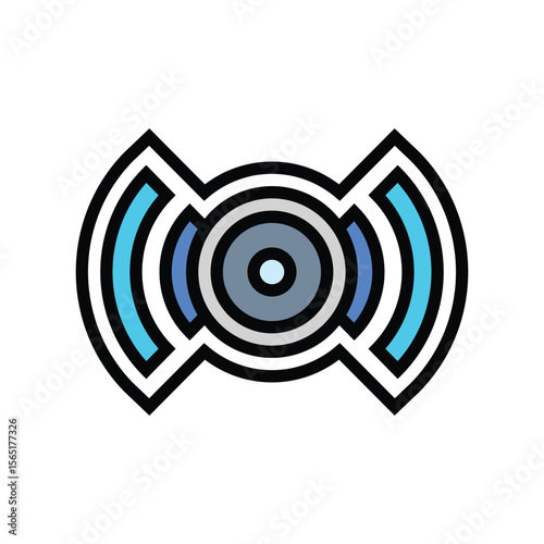 built speakers color icon vector illustration