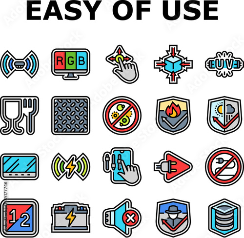 ease of use convenience product icons set vector