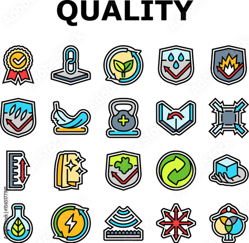 quality materials product icons set vector