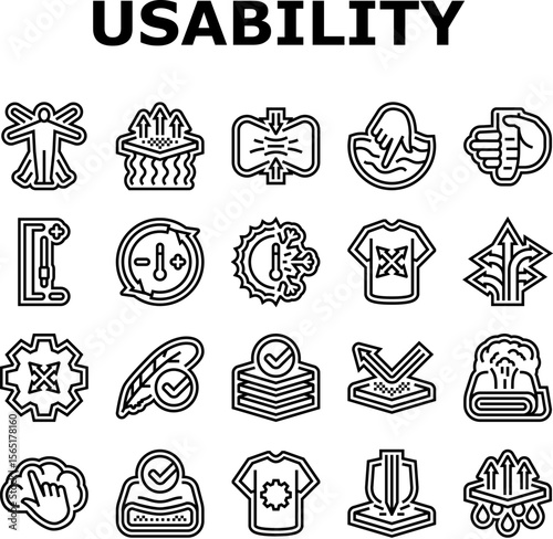 comfort usability product icons set vector