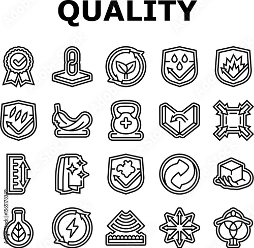 quality materials product icons set vector
