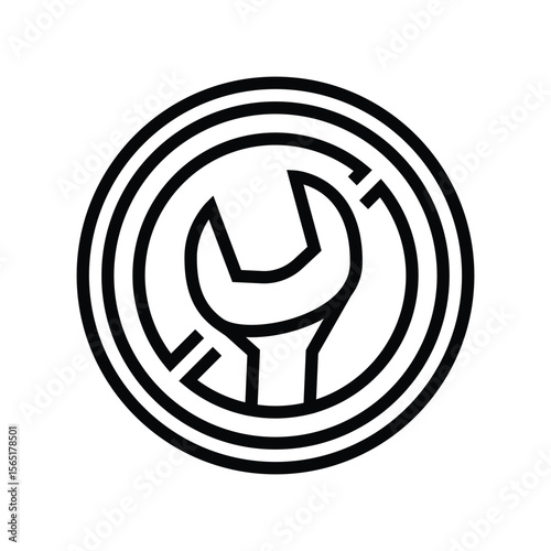no tools required line icon vector illustration