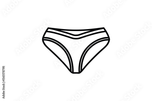 Simple Woman s Underwear Outline Illustration Lingerie Fashion Design Panties Black Silhouette