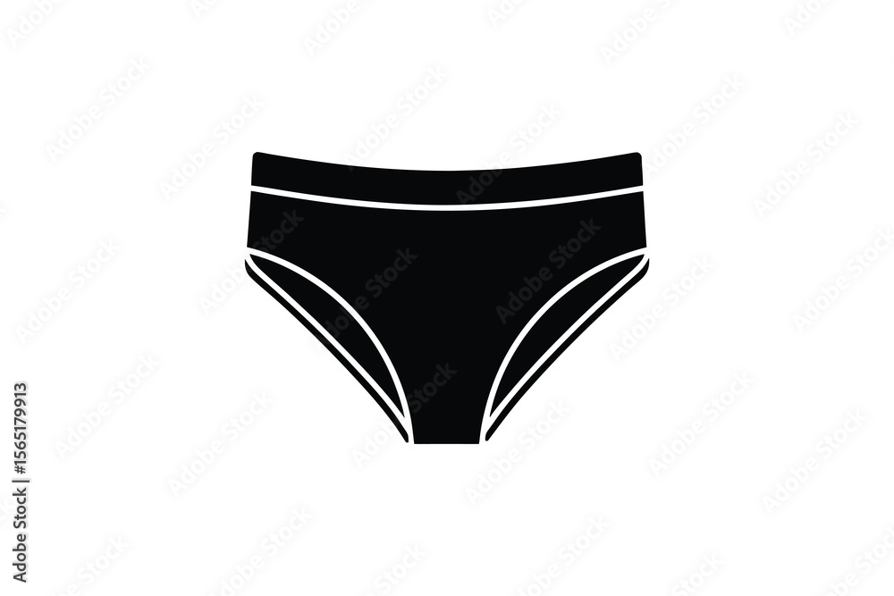 Simple Black Women s Underwear Illustration in Silhouette Style Against White Background silhouette Simple Black Women s Underwear Illustration in Silhouette Style Against White Background silhouette