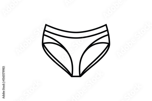 Minimalist Women s Underwear Line Art Illustration in Silhouette Style