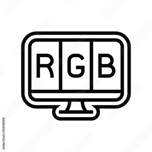 led display line icon vector illustration