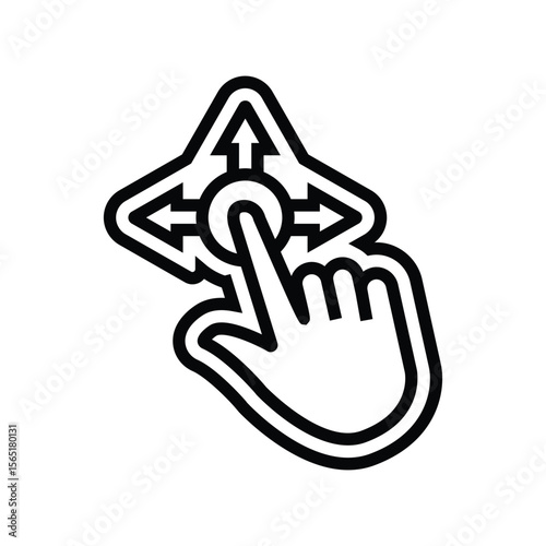 one touch operation line icon vector illustration