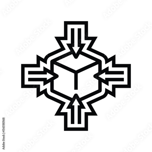 space saving design line icon vector illustration