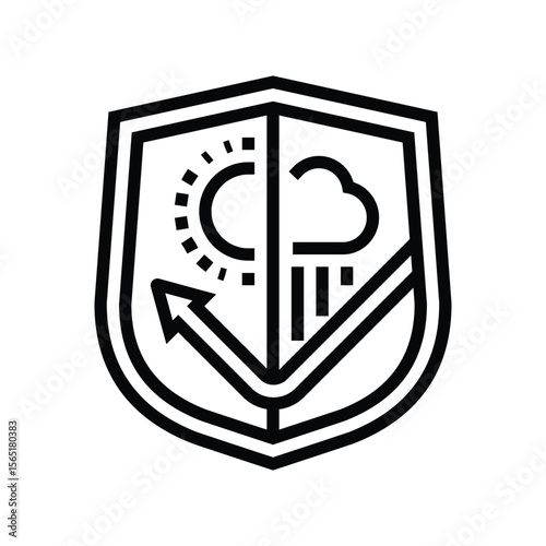 weatherproof line icon vector illustration