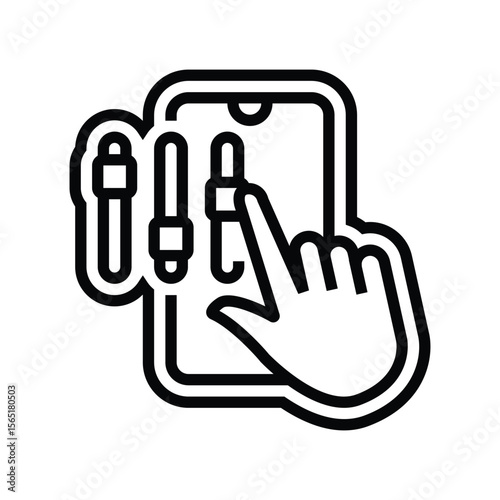 app controlled line icon vector illustration