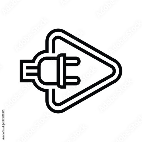 plug play line icon vector illustration