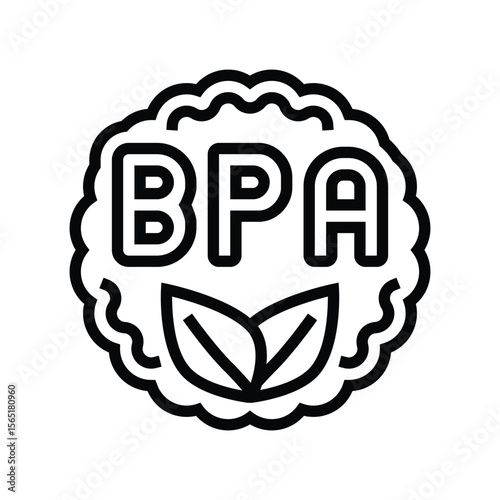 bpa free line icon vector illustration