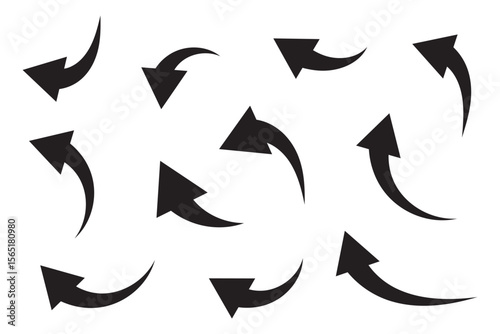 Curved arrow icons. curved arrows set. arrow symbol collection. vector