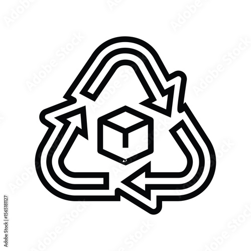 recyclable packaging line icon vector illustration