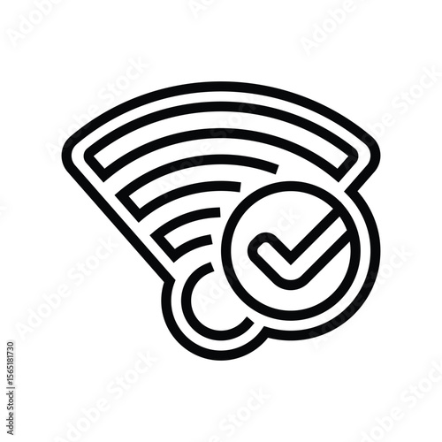 wi fi connected line icon vector illustration