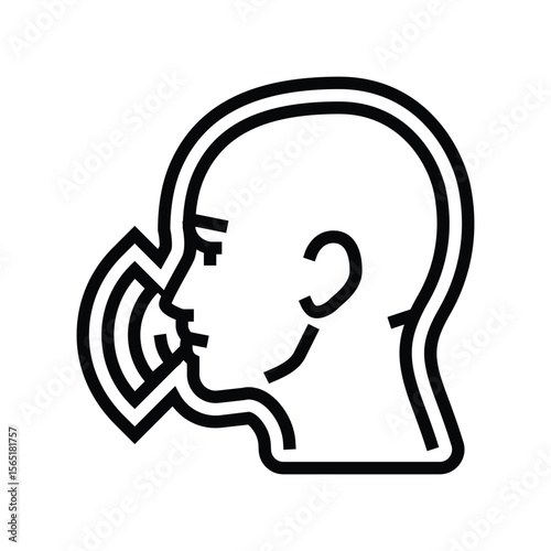 voice activated line icon vector illustration